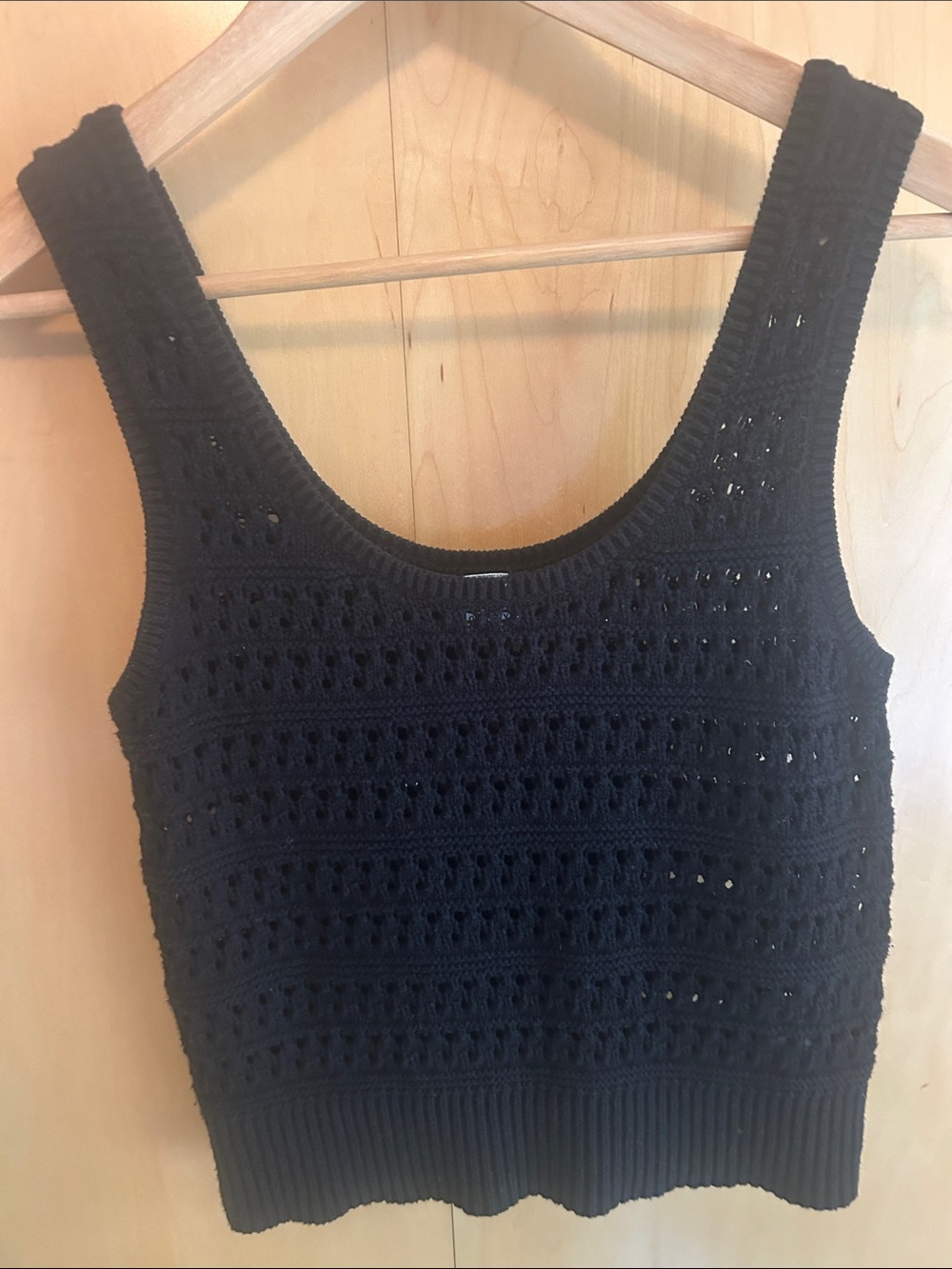 Old Navy Black Crochet Knit Tank